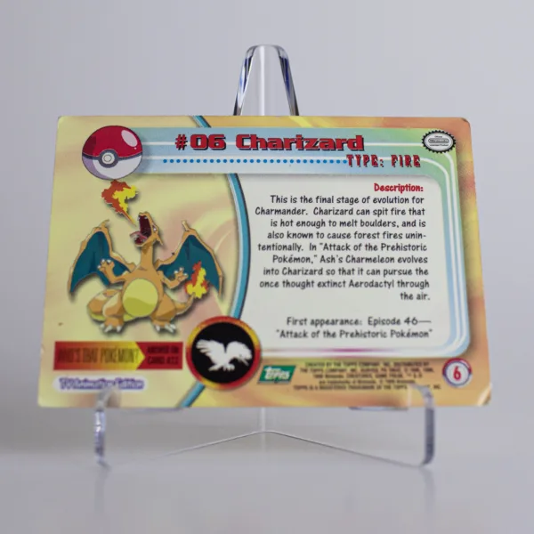 1999 Topps Pokemon TV Animation Edition Charizard #06 - Image 2